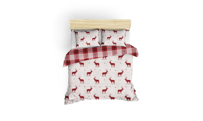 L'essentiel linge de maison Geyik - Juego de funda de edredón doble Rojo clarete y Blanco L'essentiel linge de maison Geyik - Juego de funda de edredón doble Rojo clarete y Blanco
